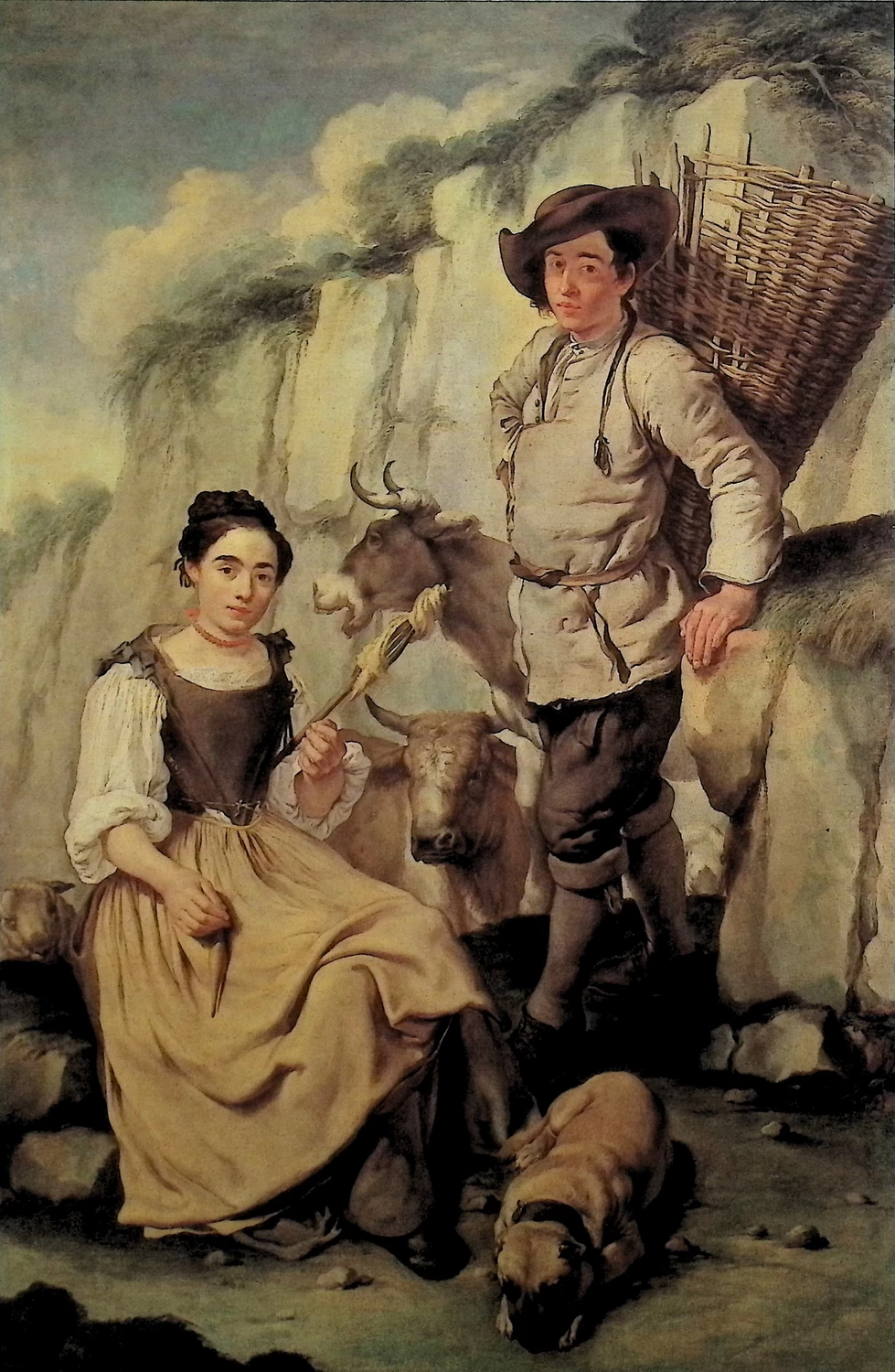 Giacomo Ceruti, il Pitocchetto - Filatrice e contadino con la gerla, Castello Sforzesco, Milano